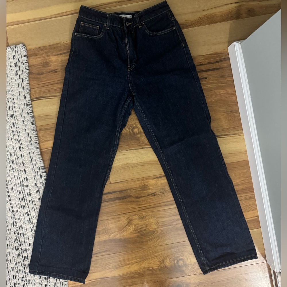 Zara Deep Indigo Straight Jeans